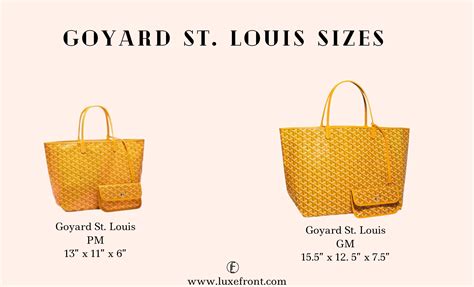 goyard pm gm size|goyard st louis tote sizes.